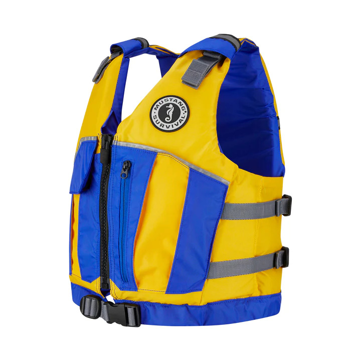 Mustang Youth Reflex Foam Vest (Yellow-Royal Blue)